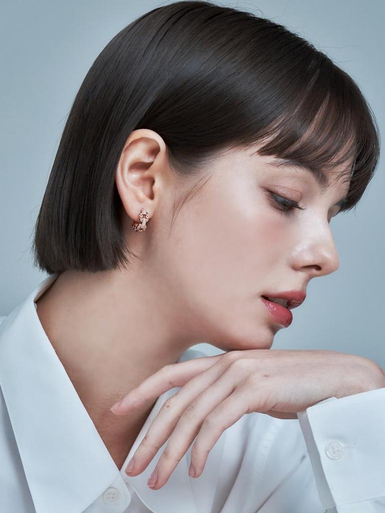 18K Chain Point One-Touch Earrings (Gold Pin) GI8KPEE058