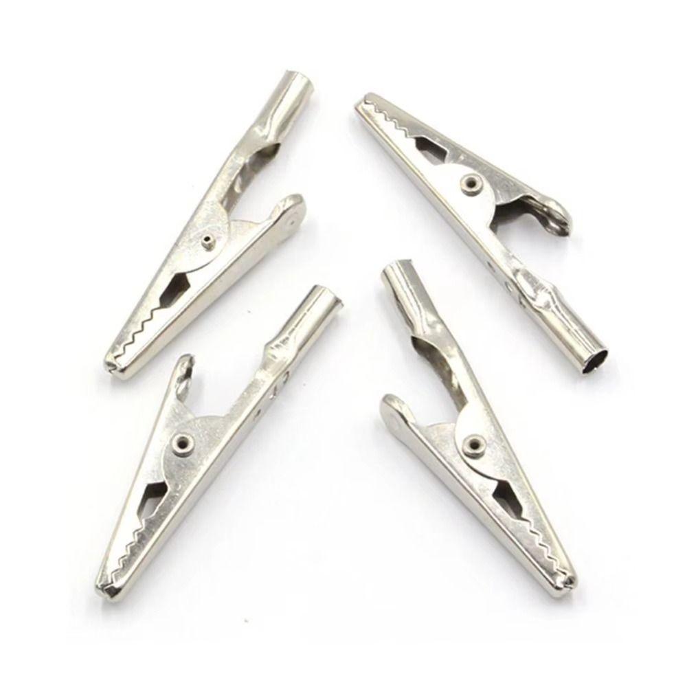 10Pcs/Set Durable 51mm 10A Alligator Clips Metal Single Prong Electrical Test Clip Nickel Plated Battery Clamps Cable Lead