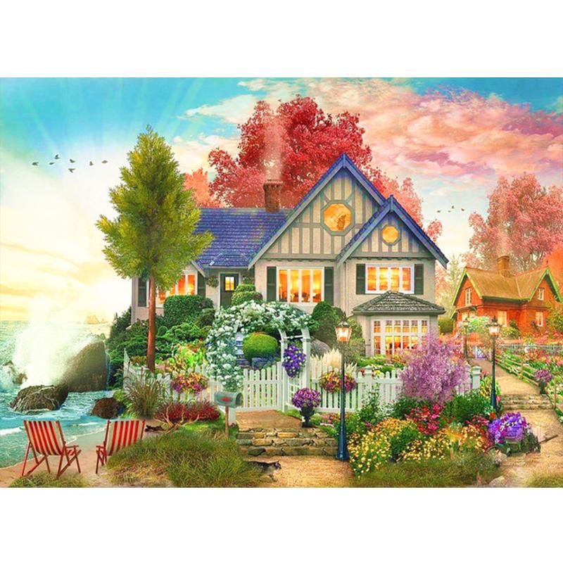 5D алмазная живопись «Дом», вышивка крестиком, квадратная/круглая Алмазная вышивка, садовые стразы, художественная ручная работа, наборы картин из бисера, домашний декор