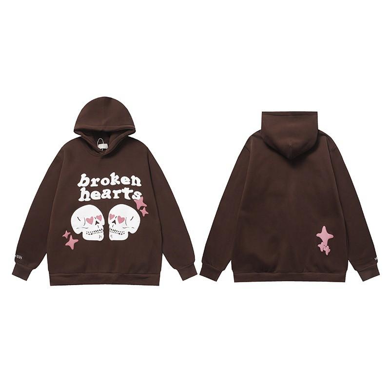 Broken Planet Oversized Hooded Sweatshirt With Puff Print Graphic Streetwear Unisex Casual Pullover Teens