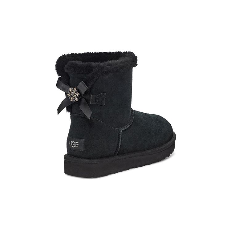 UGG Bailey Mini Bailey Chestnut Warm Plush Short Snow Boots Women Snow Boots Black 1119512-BLK
