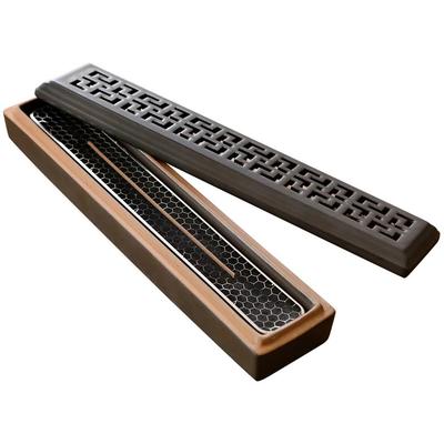 [Керамический дизайн без пепла] Безопасная, стильная керамическая подставка для благовоний с сеткой из нержавеющей стали для горизонтального размещения. Портативный и идеально подходит для учебы,