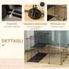 Modular Rabbit Enclosure with Mounting Accessories, Steel, 105x105x70cm - Black