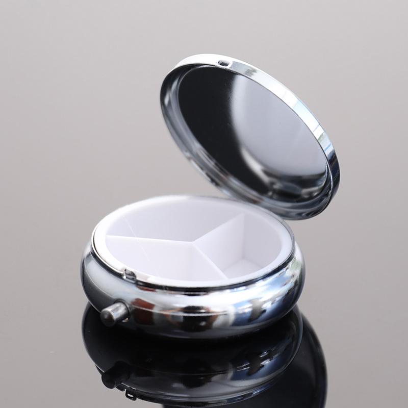1Pc Waterproof Metal Pill Organizer Portable Round Square Pill Box Pill Container Weekly Pill Splitter Box