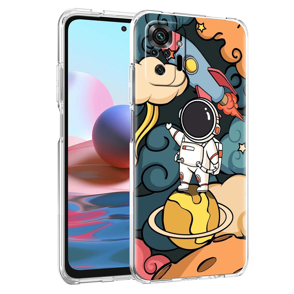 Чехол для телефона для Xiaomi Redmi Note 15 14 5G 13 12 10 11 Pro Plus 4G 14C 13C 12C Мягкий ТПУ чехол Космический Астронавт Мультяшный