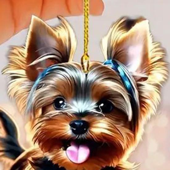 Car Rearview Mirror Charm Cute Puppy Themed Charm Acrylic Hanging Decoration for Car Mirror Bag Home Festive