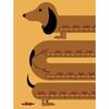 Adorable Cartoon Dachshund Dog Poster Print  Kawaii Animal Canvas Painting  Fun Wall Art for Kids Bedroom  Home Decor
