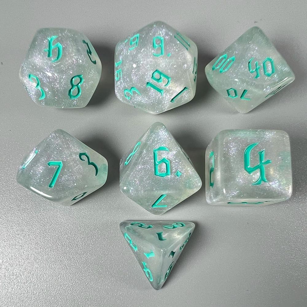 7 шт./набор 7-гранные многогранные кубики акриловые игровые кубики новые кубики DND для TRPG DND