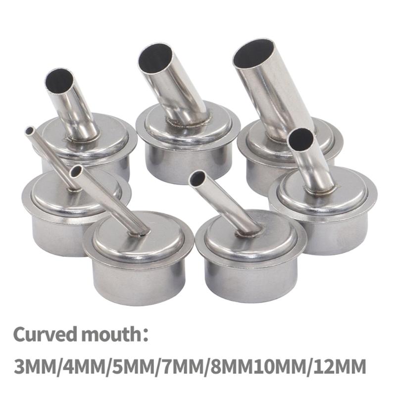 Stainless Steel Hot Air Tool Resisting Nozzles Heat Nozzle Set 7Pieces Set for Quick 861DW Welding Mouthpiece