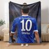 FC Schalke 04 Draxler No.10 Football Flannel Throw Blanket, Soft Warm Sofa Bed Cover, Soccer Fan Home Decor Gift