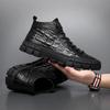 Miaoguan Brand New Men Leather Casual Shoes Cool Casual Sneakers Loafers Crocodile Print Men High Tops Spring Autumn Flat Shoes