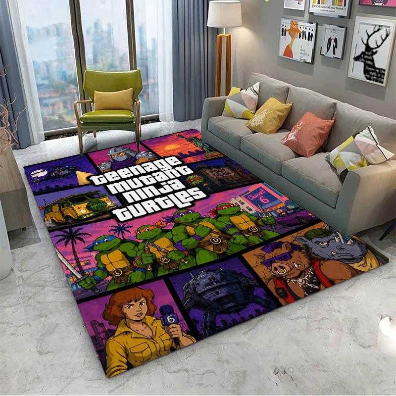 T-Teenages-mutant-Ninjas-Turtles Film Movie 3D Carpet Rug Art for Room Decor Home KidsDoor Gift Kids Area Rug Non-slip Floor Mat