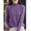 Fashionable Loose Half Collar Women's Cashmere Sweater Autumn Winter Thick Knitted Bottoming Pullover
