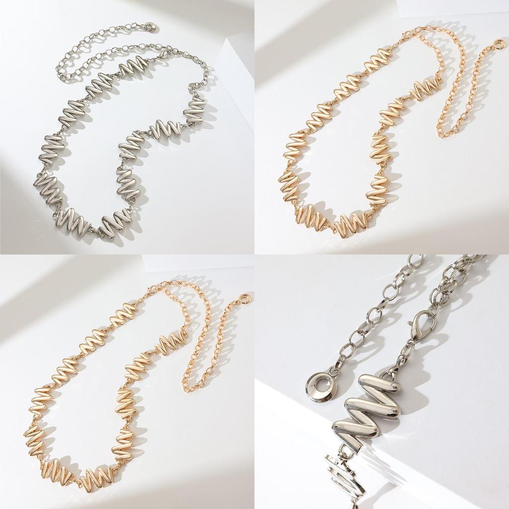 Womens Highquality Silver Waist Chain With Glossy Surface And Fashionable Design