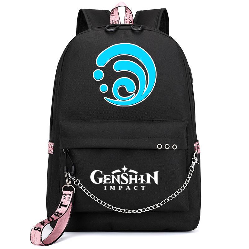 Аниме Genshin Impact рюкзак Usb порт школьная сумка 3D узор рюкзак студент-подросток школьная книга путешествия ноутбук Mochilas