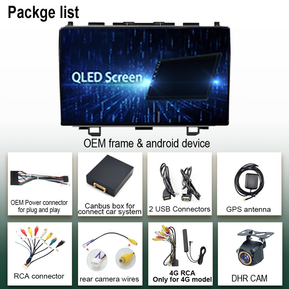 13-дюймовый Carplay Android для HONDA CR-V 3 RE CRV 2007-2011 автомобильный радиоприемник видео сенсорный QLED экран GPS Bluetooth DSP IPS DVD WIFI BT