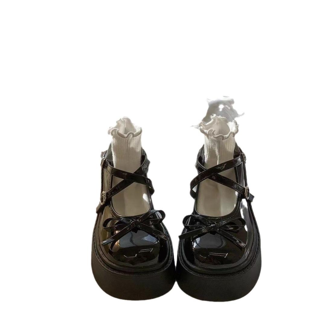 Женские весенние туфли-лодочки с круглым носком на толстом каблуке Туфли Мэри Джейн Туфли на платформе для женщин Платье Студенты Женские туфли на каблуке в стиле Лолита