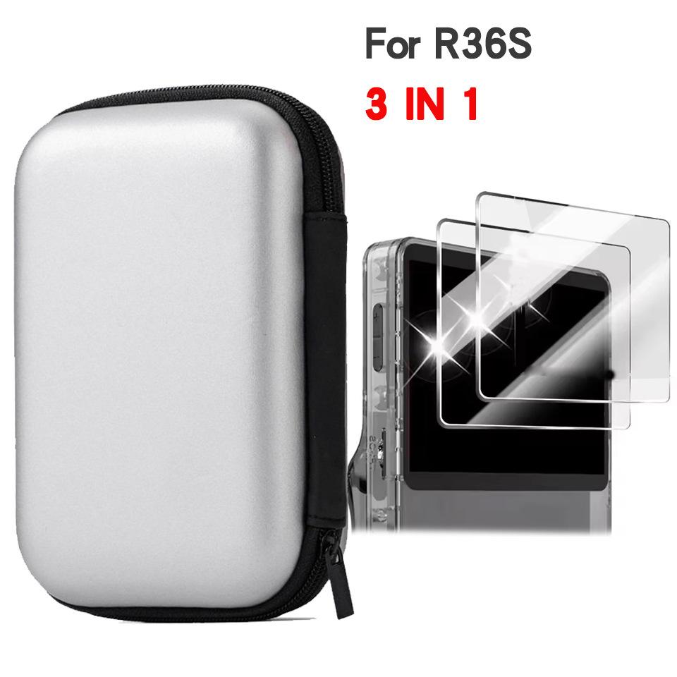 Hard EVA Shell Carrying Case Custom Fit R35S R36S Handheld Game Console Shockproof Protective  Cover  Organizer  Pouch