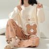 Women's Spring Autumn New Cartoon Pajamas Two Piece Korean Cute Loose Pijamas Home Clothing Suit Female Casual Nightie Set