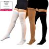 Белые нескользящие компрессионные чулки выше колена - Тромбоз и спортивная поддержка