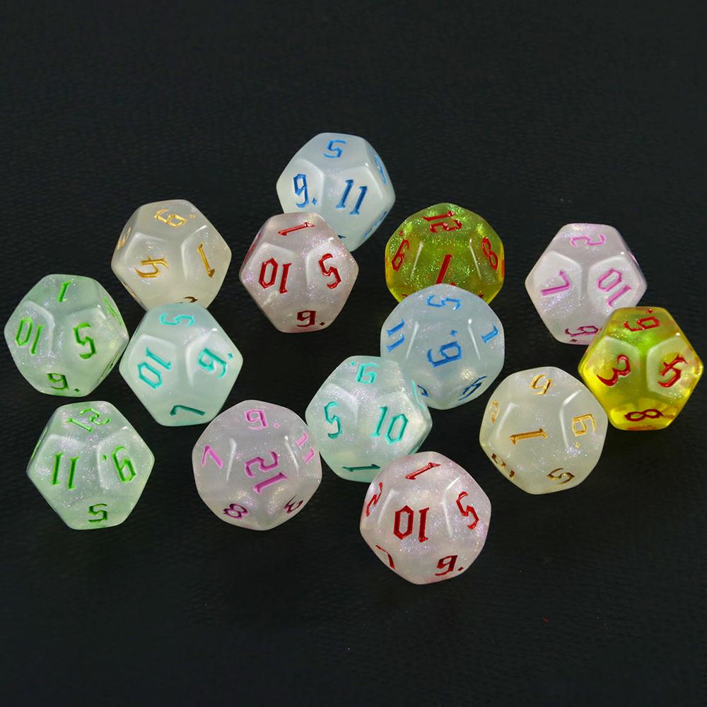 10шт D12 набор игральных костей многогранные игральные кости настольный многогранный набор для ролевой игры