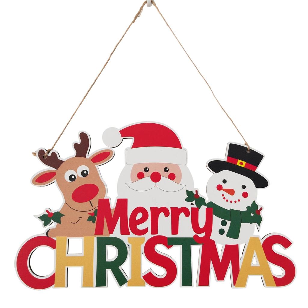 Christmas Home Wooden Pendant Scene Arrangement Atmosphere Hanging Decoration Door Hanging (Single Sided Printing)