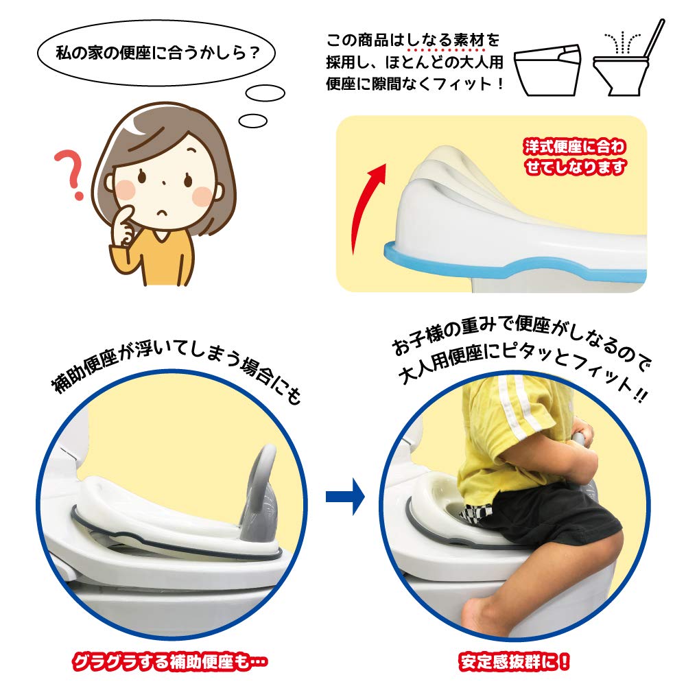 Дополнительное сиденье для унитаза Eiwa Snoopy с ручкой Just Attach to Western Style 4560150176568, синее,