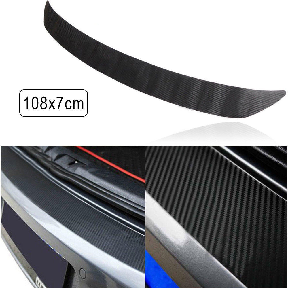 Hot Auto Protector Sill Scuff Cover 3D Carbon Fiber Car Plate Sticker Trunk Protection Strip