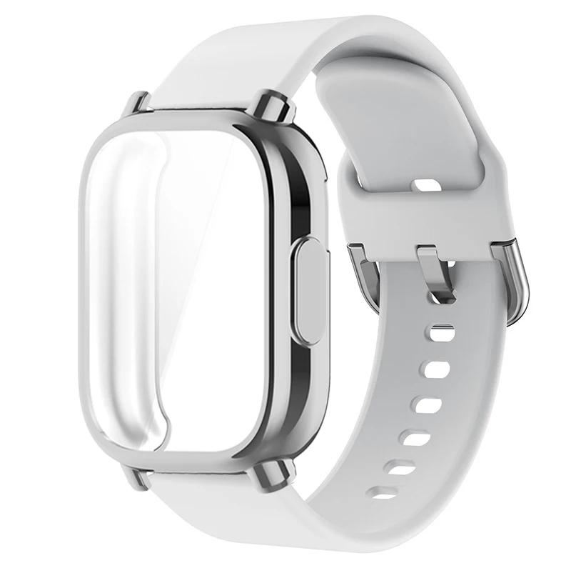 Защитный чехол+силиконовый ремешок для Xiaomi Redmi Watch 5 active/5 Lite Полное покрытие экрана ТПУ Мягкий чехол и дышащий спортивный ремешок