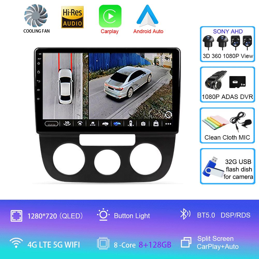Автомобильное радио Android 14 Carplay Auto для Volkswagen Jetta 5 2005 2006 2007 2008 2009 2010 GPS мультимедийный проигрыватель 4G головное устройство стерео
