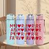 1PC More Amor Por Favor Letter 750ml Color Plastic Sports Water Bottle Leakproof Flip Straw Lid Suitable for Sports Office Home Use