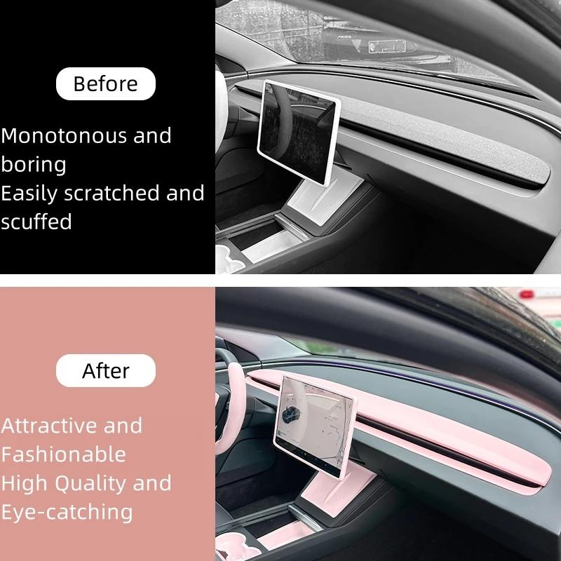 For Tesla Model 3 Highland Model Y Juniper 25 26 ABS Dashboard Cover Trim Air Outlet Panel Cover Sticker Car Interior Parts