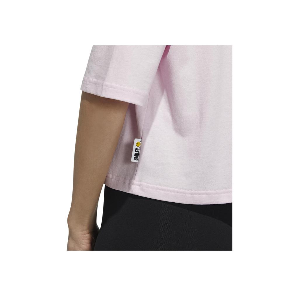 Adidas Neo Casual Sporty Short-Sleeve Smiley Print T-Shirt Women Tops Pink H61981