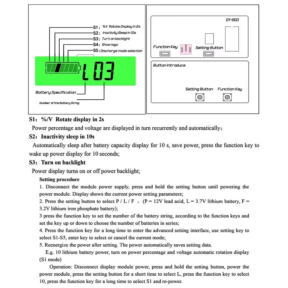 Battery Testers Battery Gauge Voltage Meter Monitor Battery Capacity Gauge Indicator Lead-acid Battery Indicator With Alarm