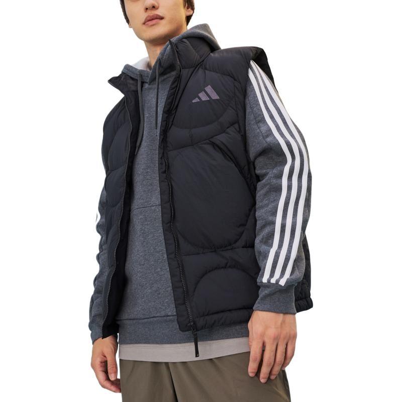 adidas Мужские пуховые жилеты Черный Стойка Умеренный JG5937
