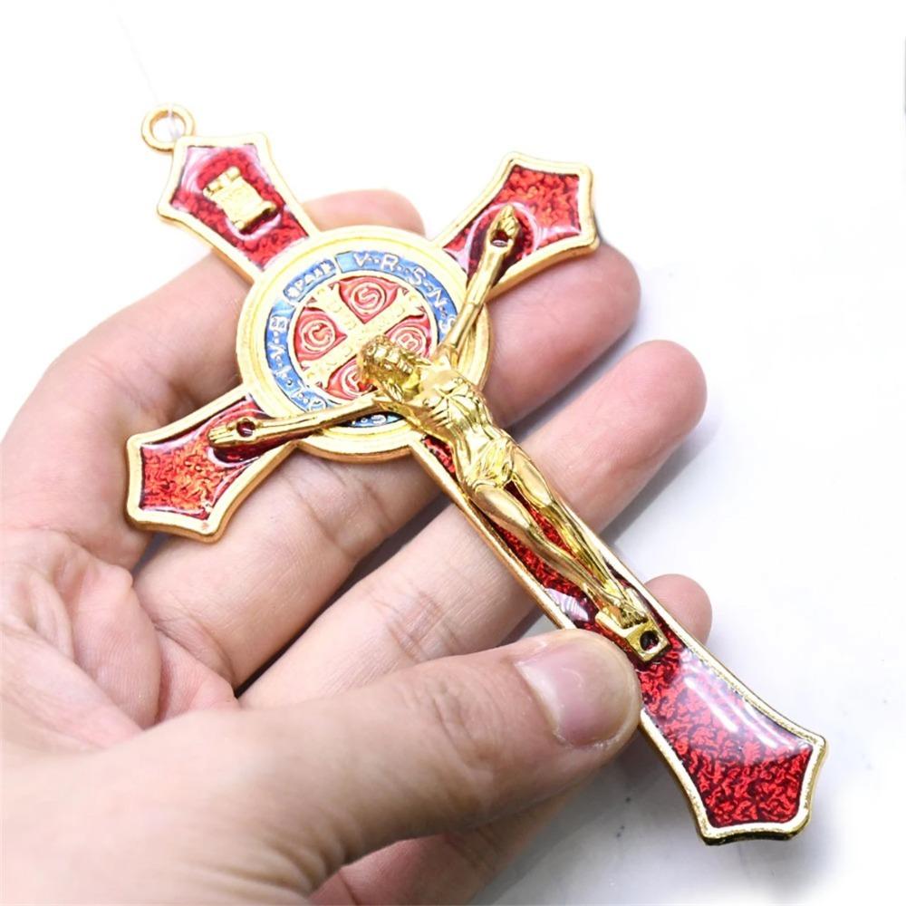 Catholic Saint Crucifix Pendant Prayer Vintage Religious Decoration  Home Office Decoration