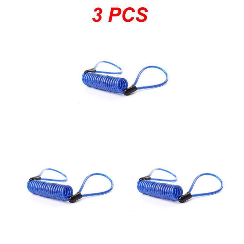 5Pcs 150CM Motorcycle Brake Disc Lock Scooter Reminder Cable Bicycle Spring Rope Bag Anti-Theft Cable Protection Alarm Locks