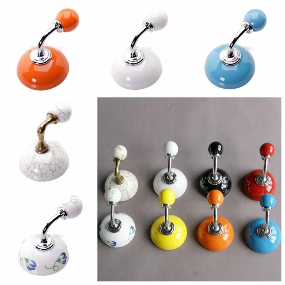 Zinc Zinc Zinc Alloy Ceramic Hooks Candy Colors Wall Hooks Robe Hook Storage Hooks  Keys