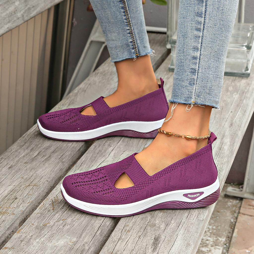 Тканевые туфли женские осенние новые дышащие средние повседневные большого размера женские туфли наклейка TEMU