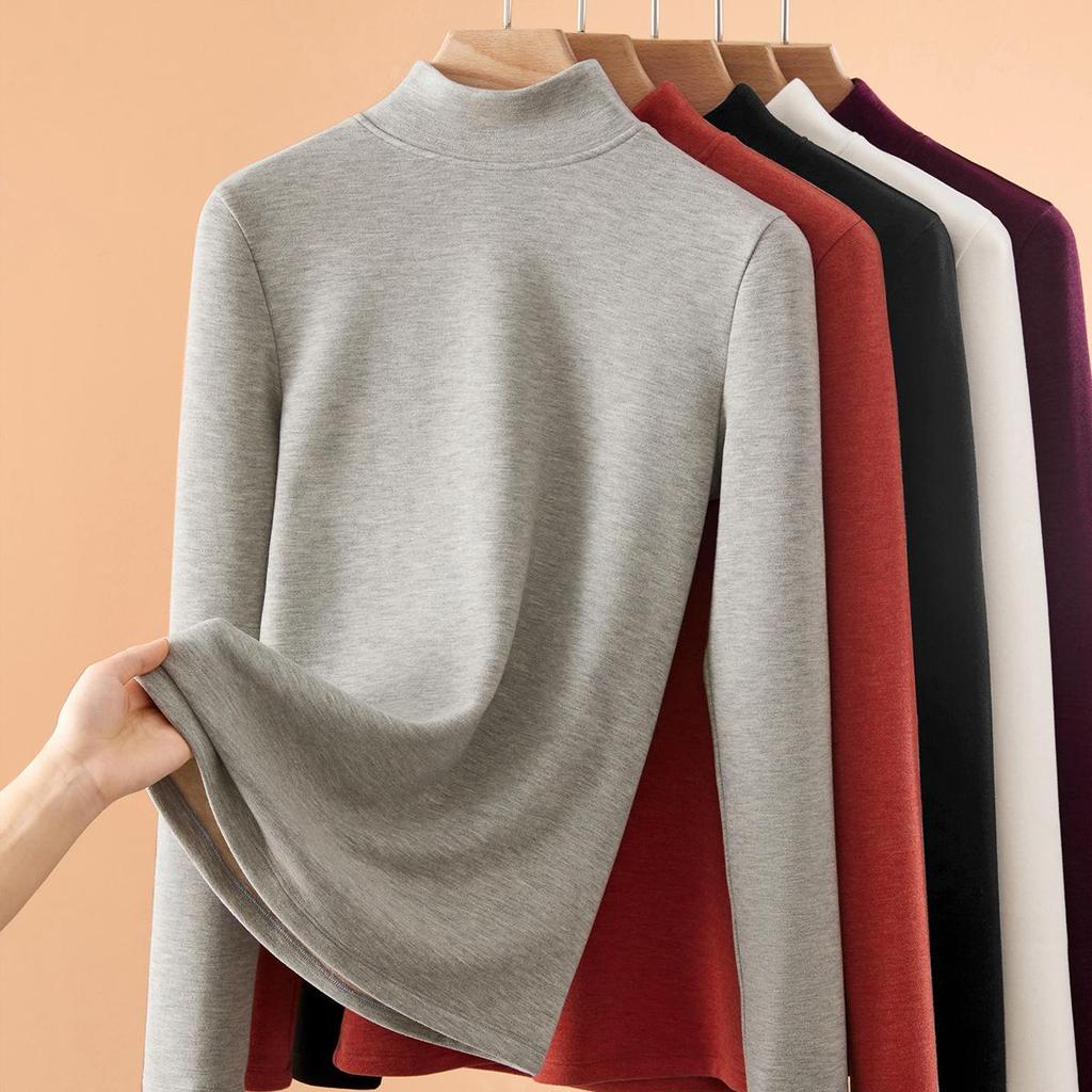 Женский теплый базовый слой из шелка тутового дерева и шерсти с флисовой подкладкой, со средней высотой горловины, коллекция осень/зима 2025