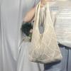 Summer Women Knitted Shopping Bag Large Capacity Hand-made Hollow Beach Bags Supermarket Travel Totes Crochet Shoulder Bags