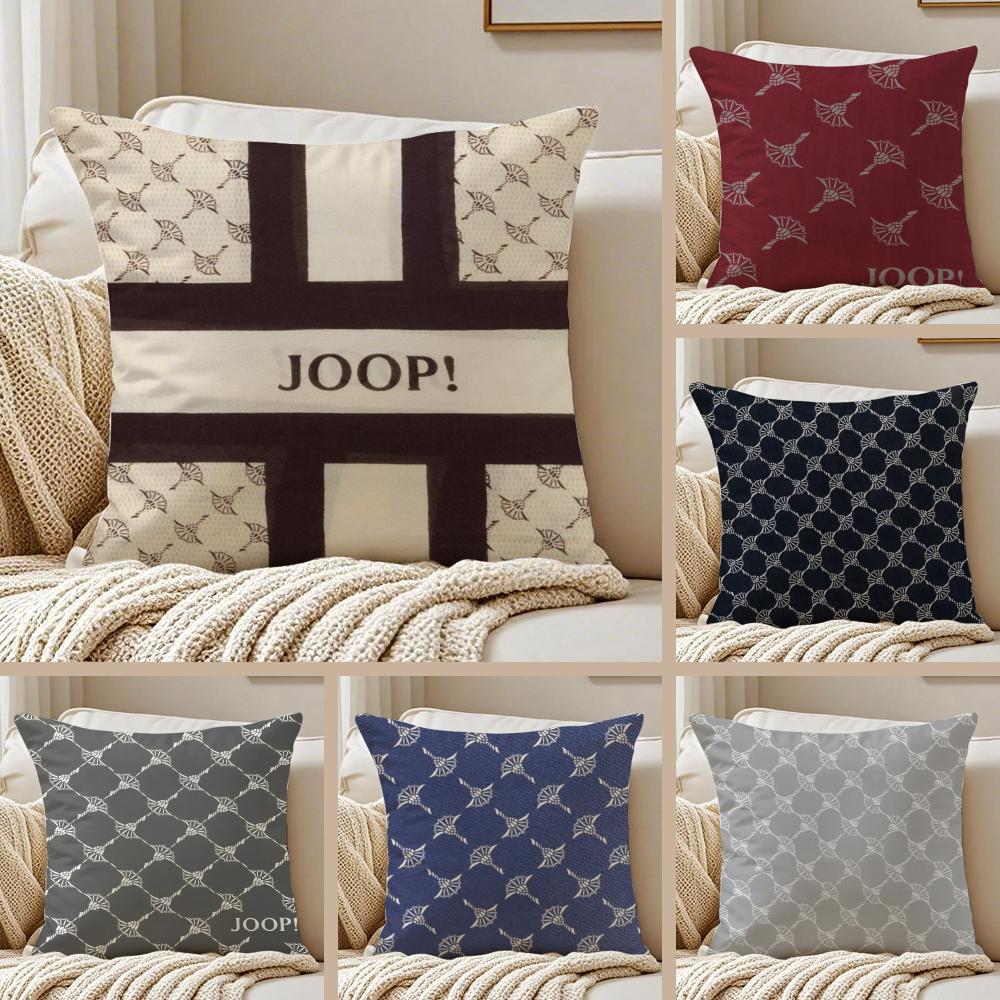 German Luxury Fashion Brand JJOOP Cushion Cover Pillowcase Antidustmite Invisible Zipper Short Plush Sofa Cushion