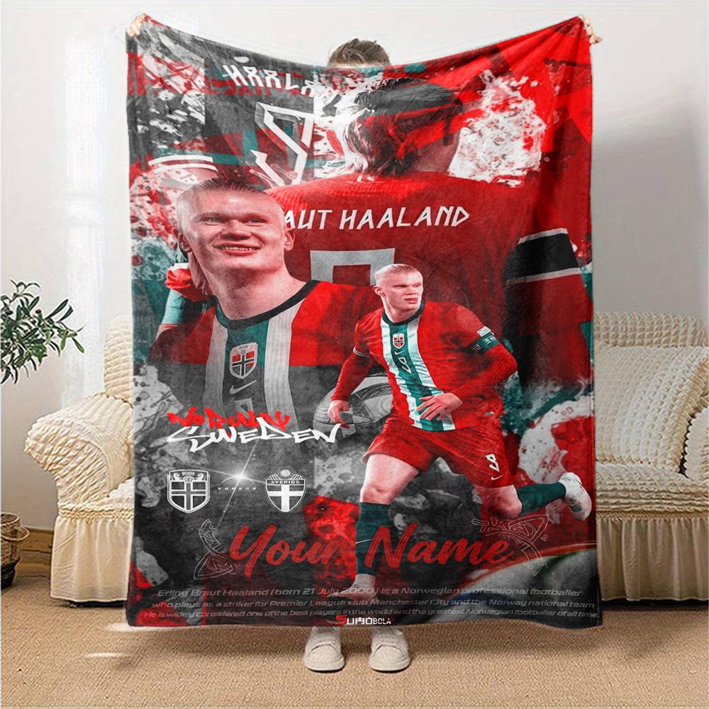 Haaland Customize Your Name Blanket Throw Personalized Blanket Comfortable Versatile for Sofa Seaside Couch Bedding for All Occasions