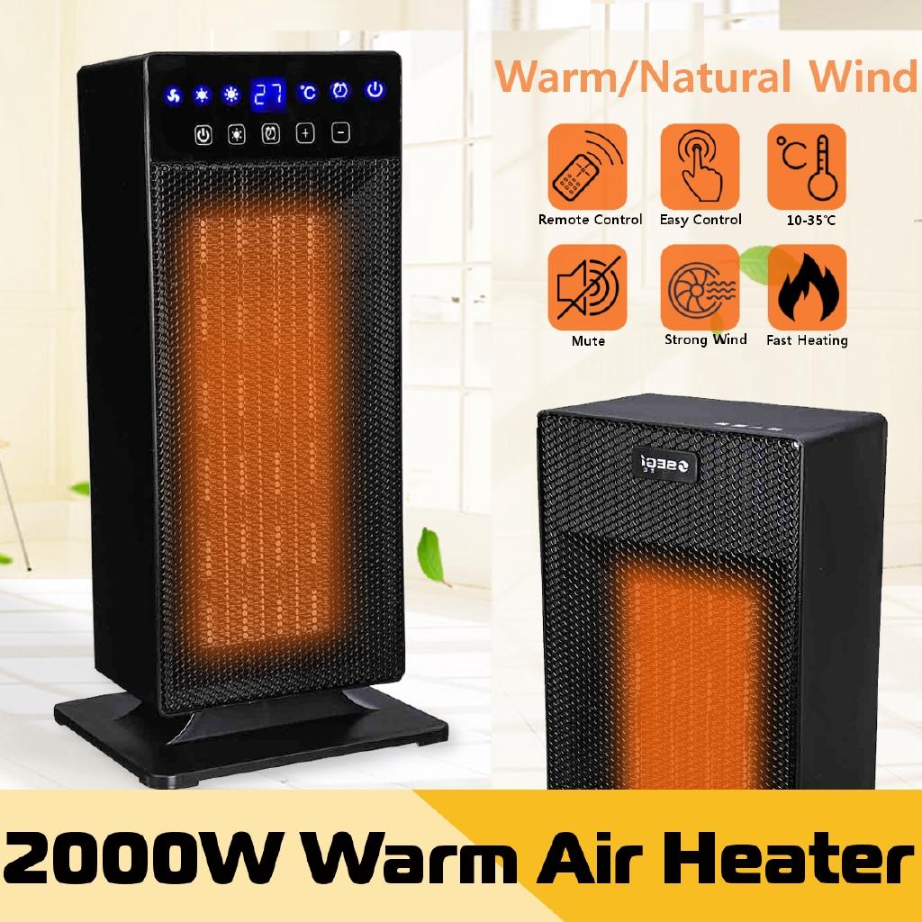 2000W Remote Control Portable Adjustable Thermostat Heater Fan Electric Heater Space Warmer for Home Office Standing