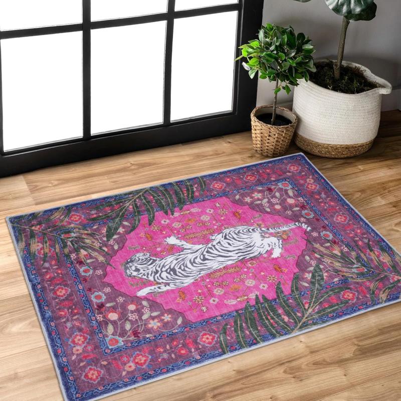 Retro Animal Rug, Non-Slip and Easy to Clean, Living Room and Bedroom Mat, Office and Dorm Carpet, Home Decor