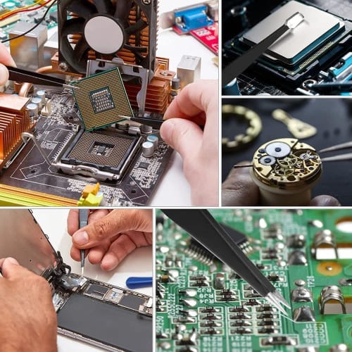 TOAURDA Precision Tweezers, Ultra-Fine, High-Precision, Anti-Static, Stainless Steel, for Model Making, Electronics Repair, DIY, Jewelry Making, and N