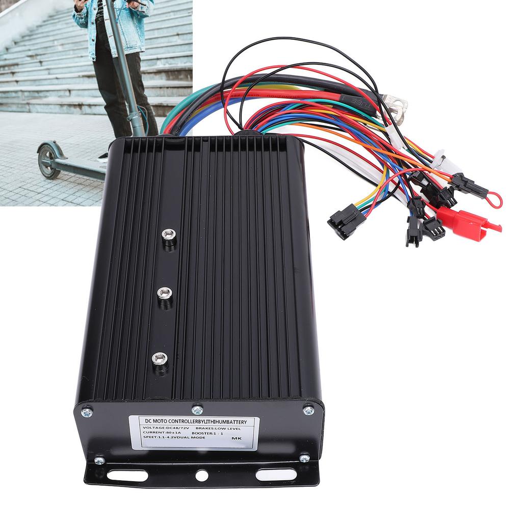 Контроллер для электровелосипеда 72В 80А 5000Вт Алюминиевый сплав Контроллер скорости двигателя электросамоката Контроллер двигателя электровелосипеда