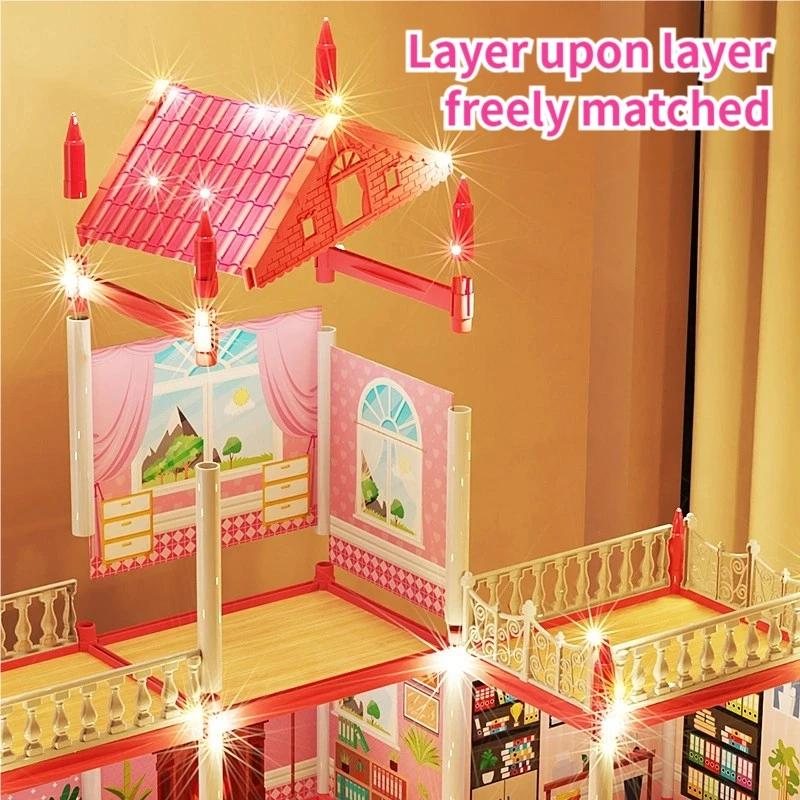 Кукольный домик для девочки DIY большой набор для виллы собранный кукольный домик ролевые игры игрушки подарок