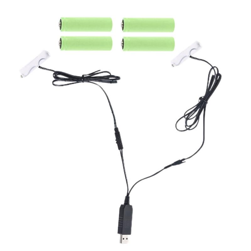 110 см 2 в 1 AA Battery -Eliminator USB Powered for Зубная щетка Игрушка Фонарик Часы Рация Рождественская Лента Светильник