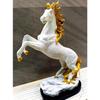 Decorative Horse Sculpture, White with Golden Mane and Tail, 33 Cm Home Decoration Office Table Gift.